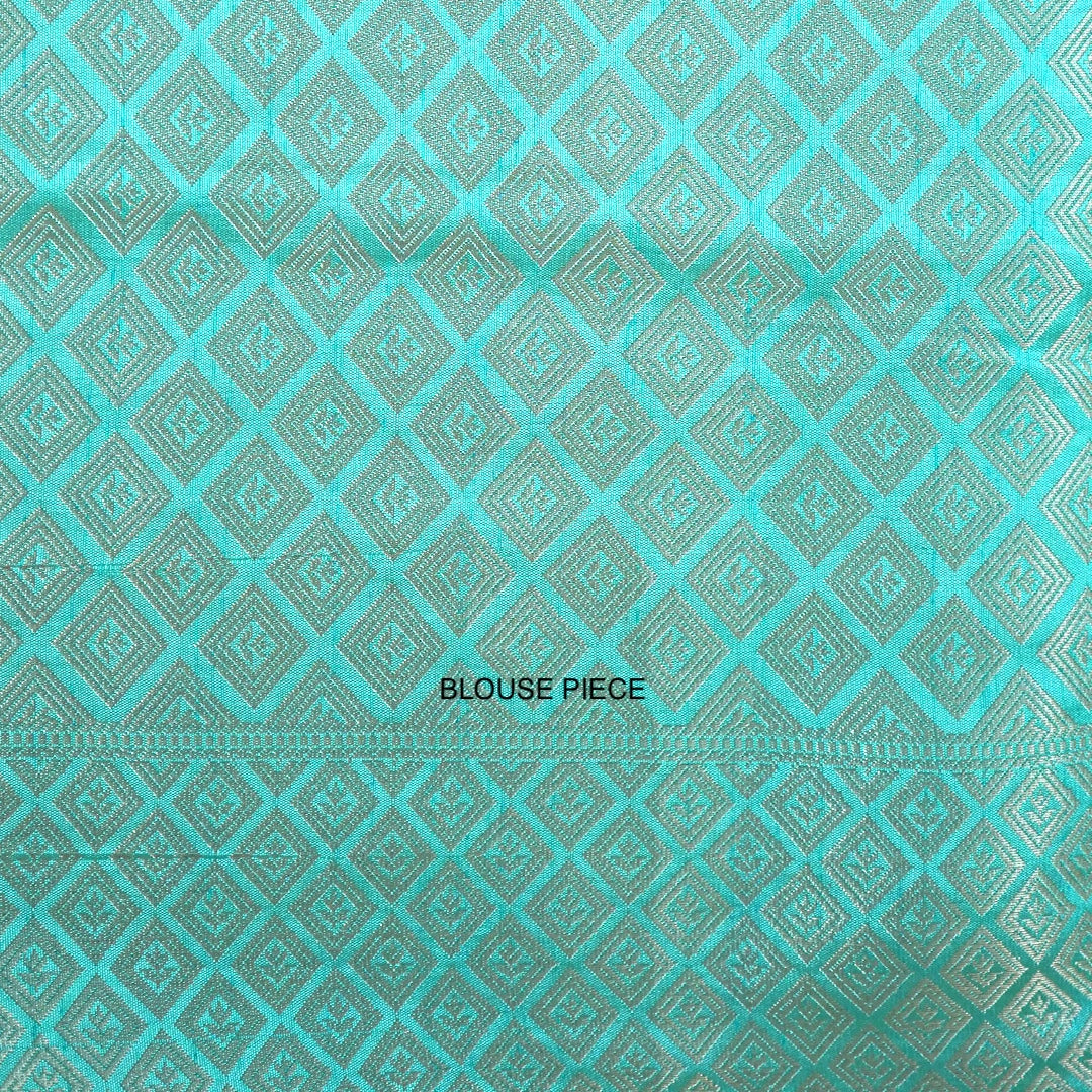 Chandhrika in Aqua Blue base with floral works