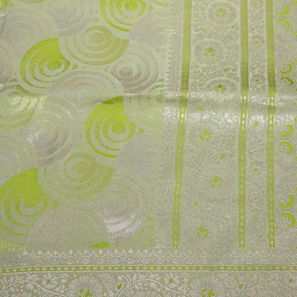 Soothing light olive green shade Suhani Silk with a subtle golden sheen