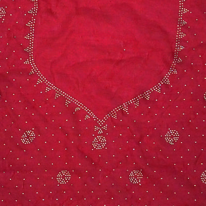 Ratnalekha silk saree in vibrant deep red base accentuated with intricate gold zari embroidery,
