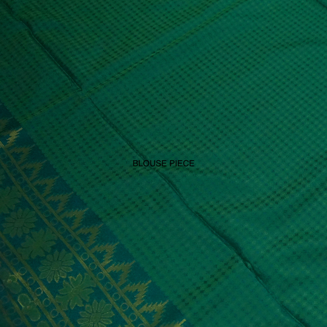Green Stravi Silk with Golden Zari