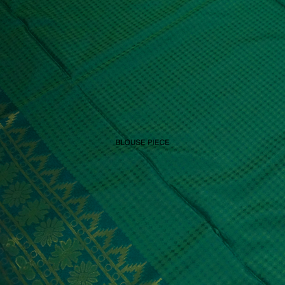 Green Stravi Silk with Golden Zari