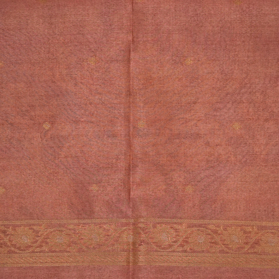 Aqua Blue Ambari Tussar with Rust border