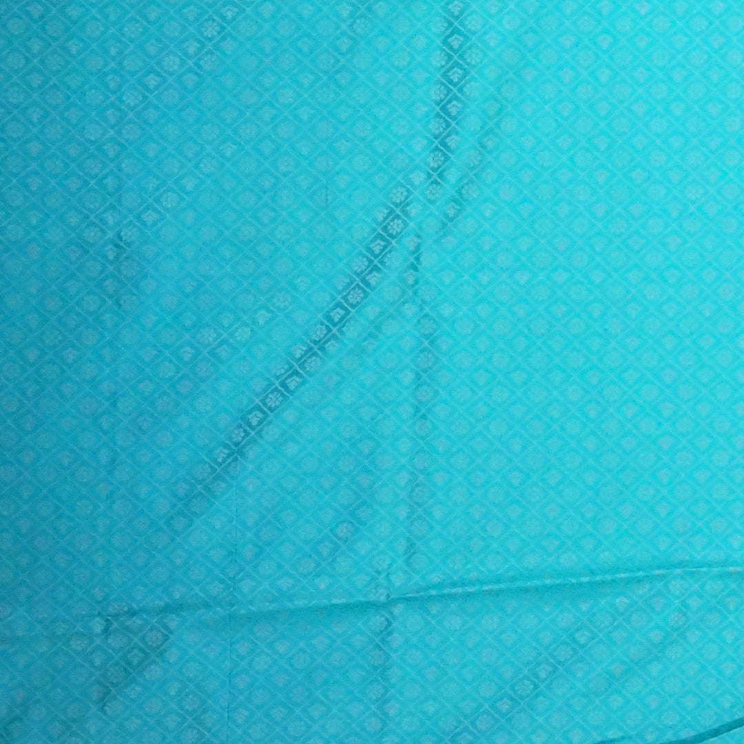 Aqua Blue Suhani Silk with silver undertones
