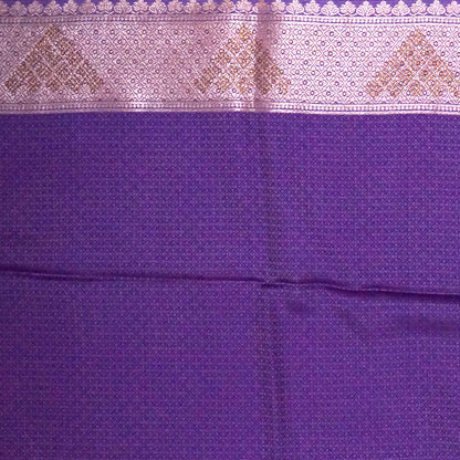 Deep Purple Madhur Sangam Silk Saree with Gold Zari