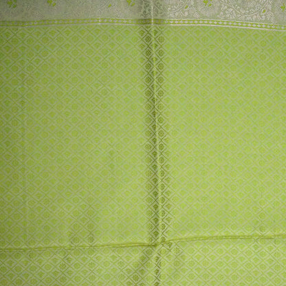 Soothing light olive green shade Suhani Silk with a subtle golden sheen