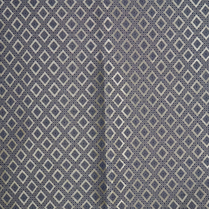 Neera Silk in Deep Navy Blue Base with Floral works