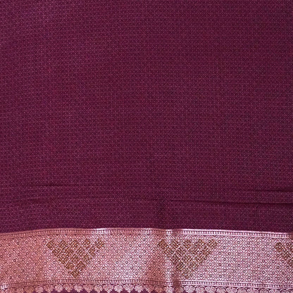 Deep Wine Madhur Sangam Silk saree with Gold and Copper Zari