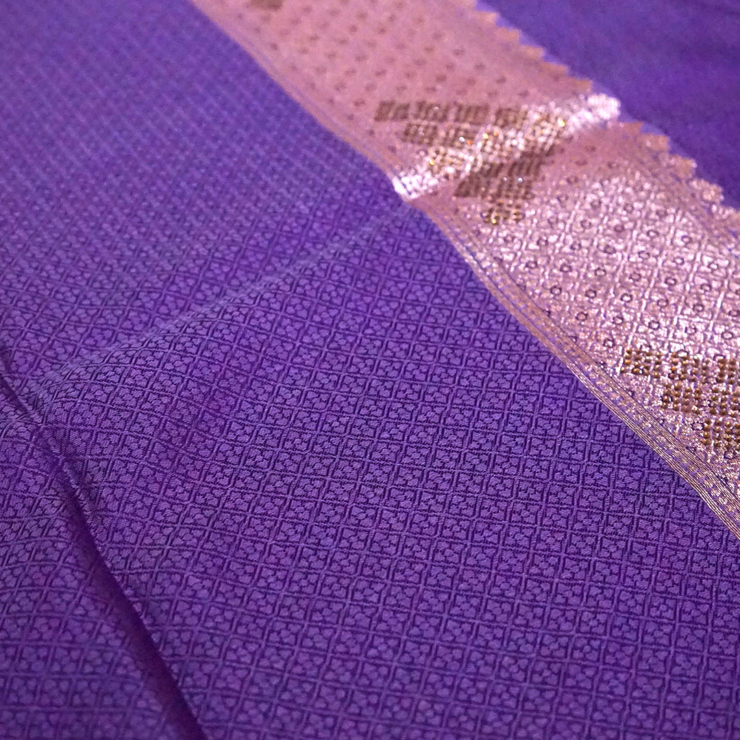 Deep Purple Madhur Sangam Silk Saree with Gold Zari