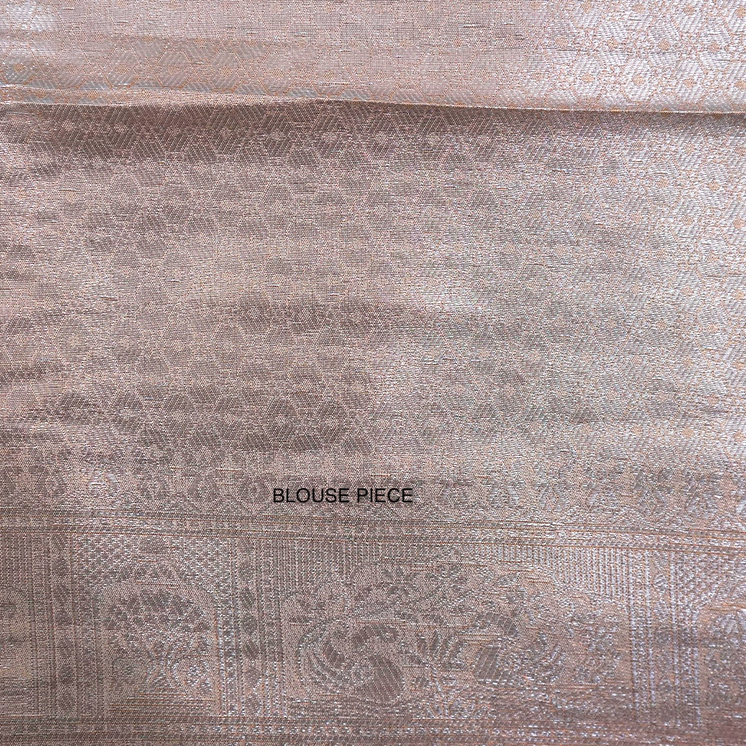 Thara Silk in Soft Champagne Beige Base with Floral works