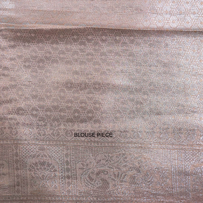 Thara Silk in Soft Champagne Beige Base with Floral works