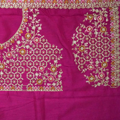 Royal lavender-pink Raj Virasat silk saree with floral motifs and zari works