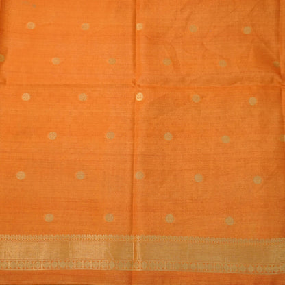 Subtle Grey Gokul Tussar with Red and Orange border.
