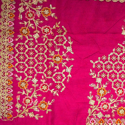 Mint Green Raj Virasat Silk saree with Deep purple base and heavy embroidery.