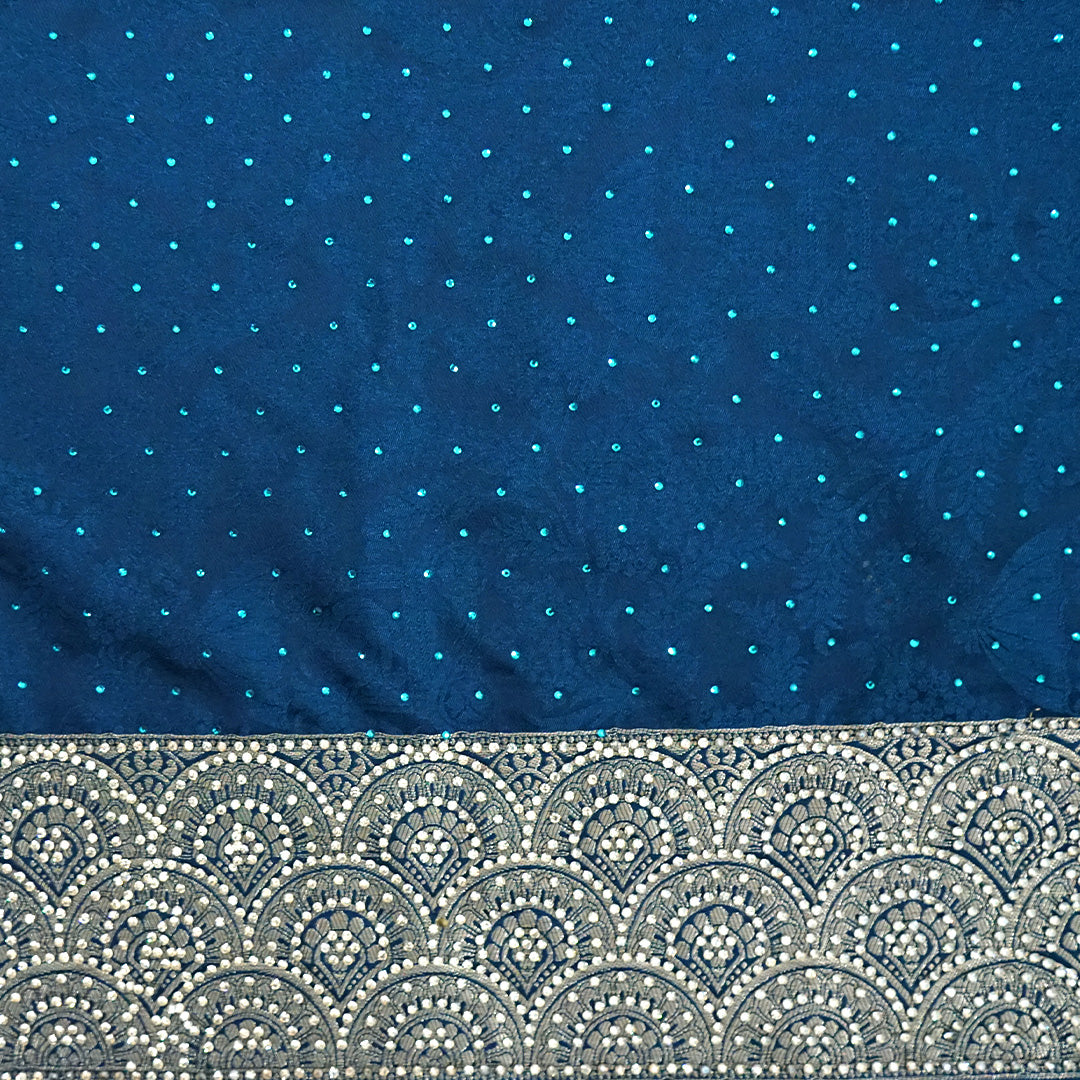 Royal Ratha Banarasi Silk in rich royal blue shade, beautifully complemented with silver zari motifs