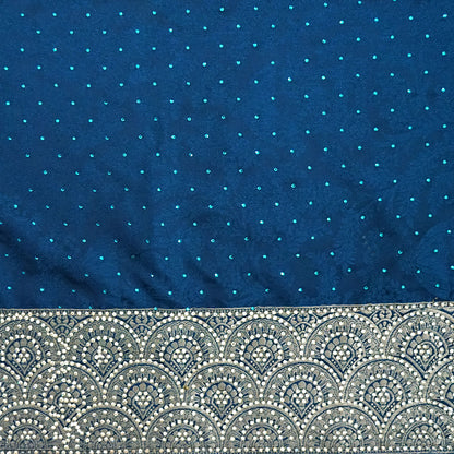 Royal Ratha Banarasi Silk in rich royal blue shade, beautifully complemented with silver zari motifs