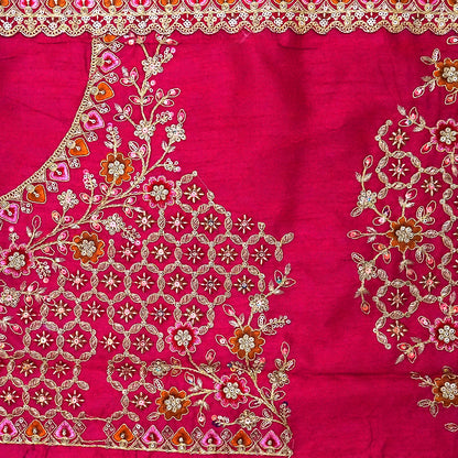 Royal magenta - Gold Raj Virasat silk saree with floral motifs and zari works