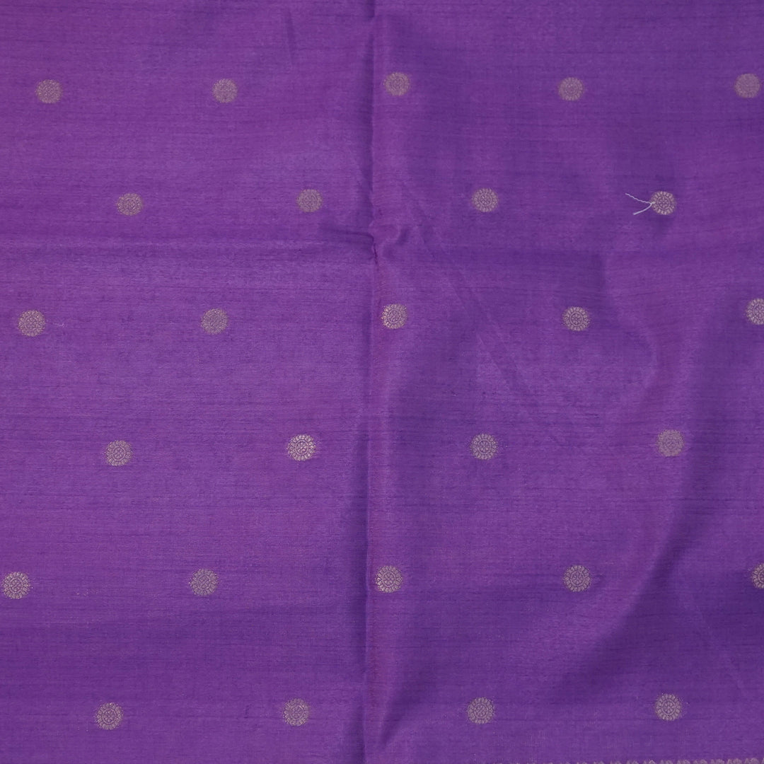 Pista Green Gokul Tussar with Pink and purple border