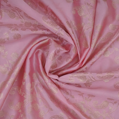 Soft Rose Mahalakshmi Viscose saree with Deep Maroon contrast