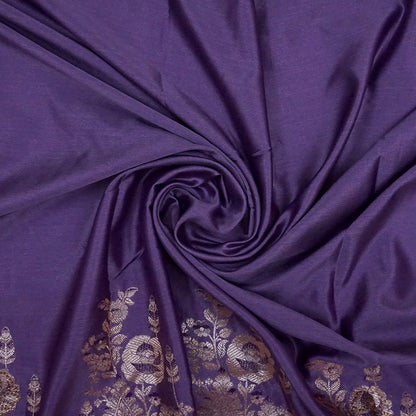 Deep Purple Madhur Sangam Silk Saree with Gold Zari