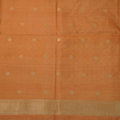 Subtle Grey Gokul Tussar with Red and Orange border.