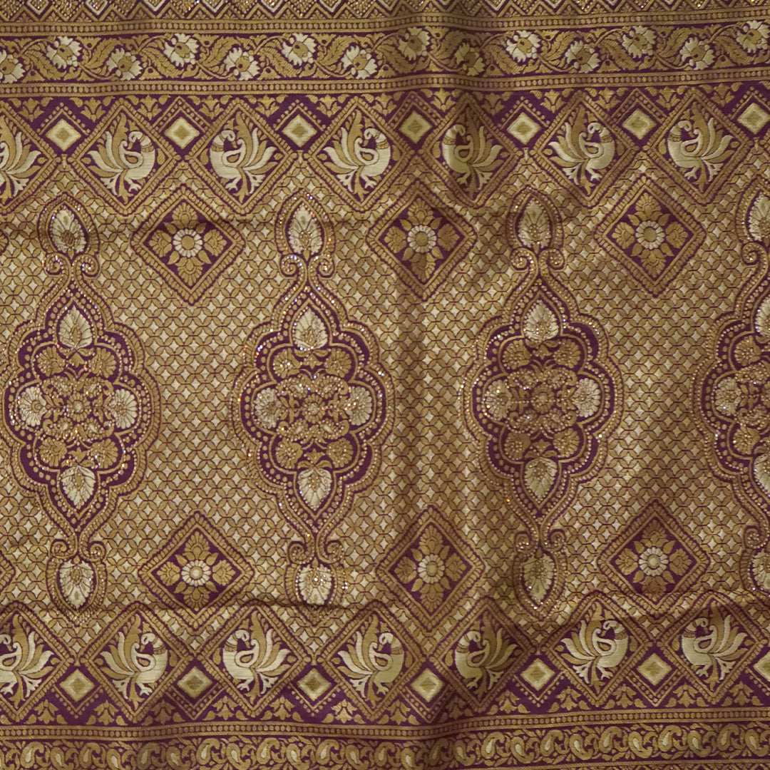 Pista Green Raj Virasat Silk Saree with Gold zari works