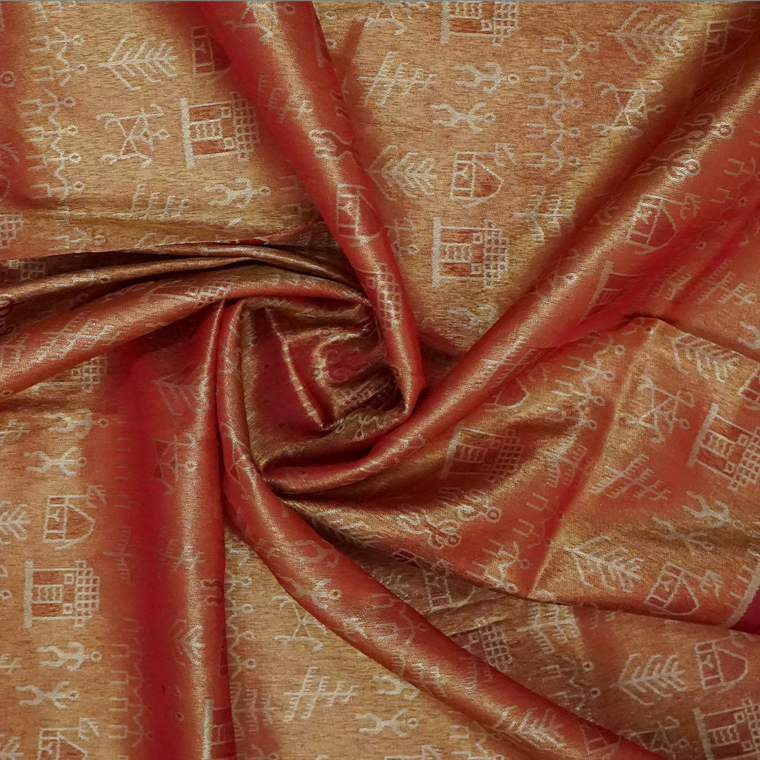 Maroon Stravi Silk with Golden Zari