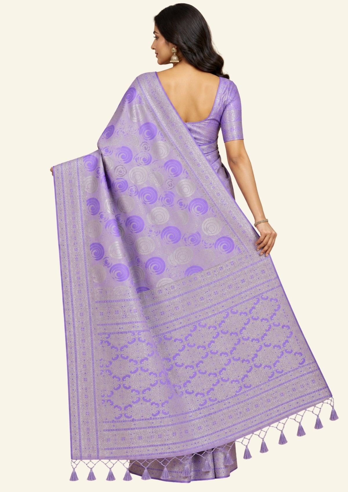Lavender Suhani Silk saree with silver undertones