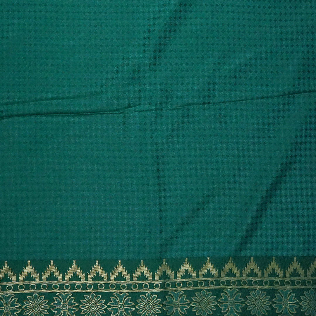 Emerald Green Stravi Silk with Golden Zari