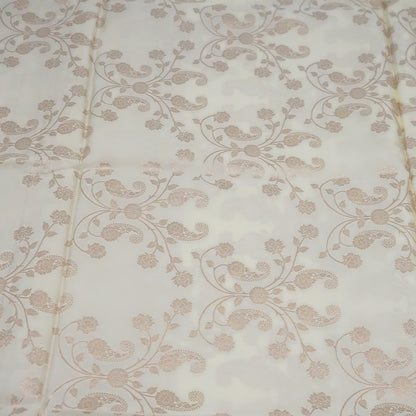 Ivory - Mustard Mahalakshmi Viscose saree with Floral and Zari works