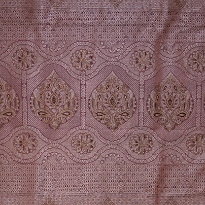 Deep Wine Madhur Sangam Silk saree with Gold and Copper Zari