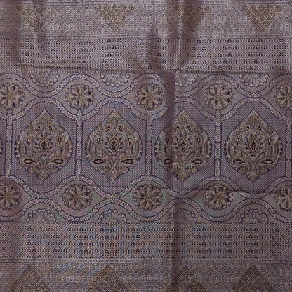 Deep Purple Madhur Sangam Silk Saree with Gold Zari