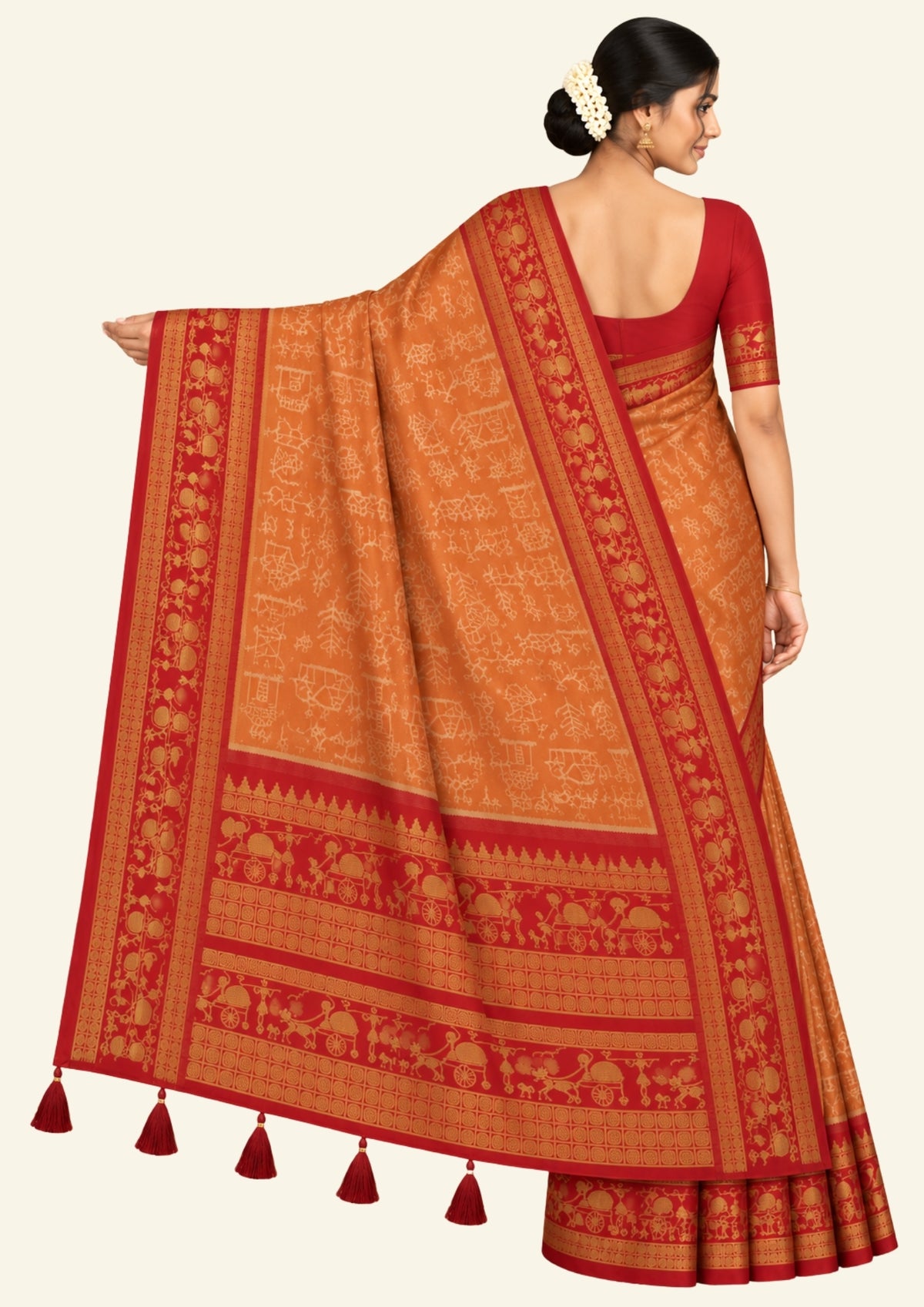 Maroon Stravi Silk with Golden Zari