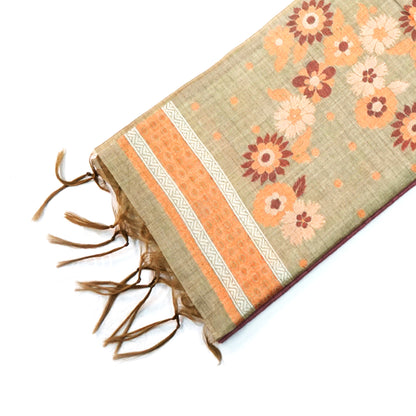 Mauve Palayam Silk Tussar with Olive Green border.