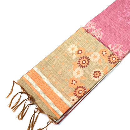 Mauve Palayam Silk Tussar with Olive Green border.