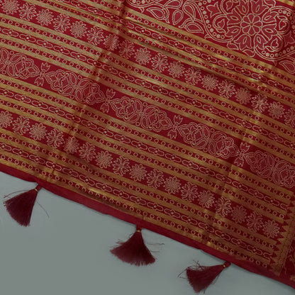Maroon Stravi Silk with Golden Zari