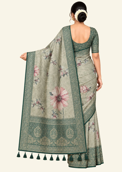Silk Satin Light sage green or pale olive shade with a soft metallic sheen.