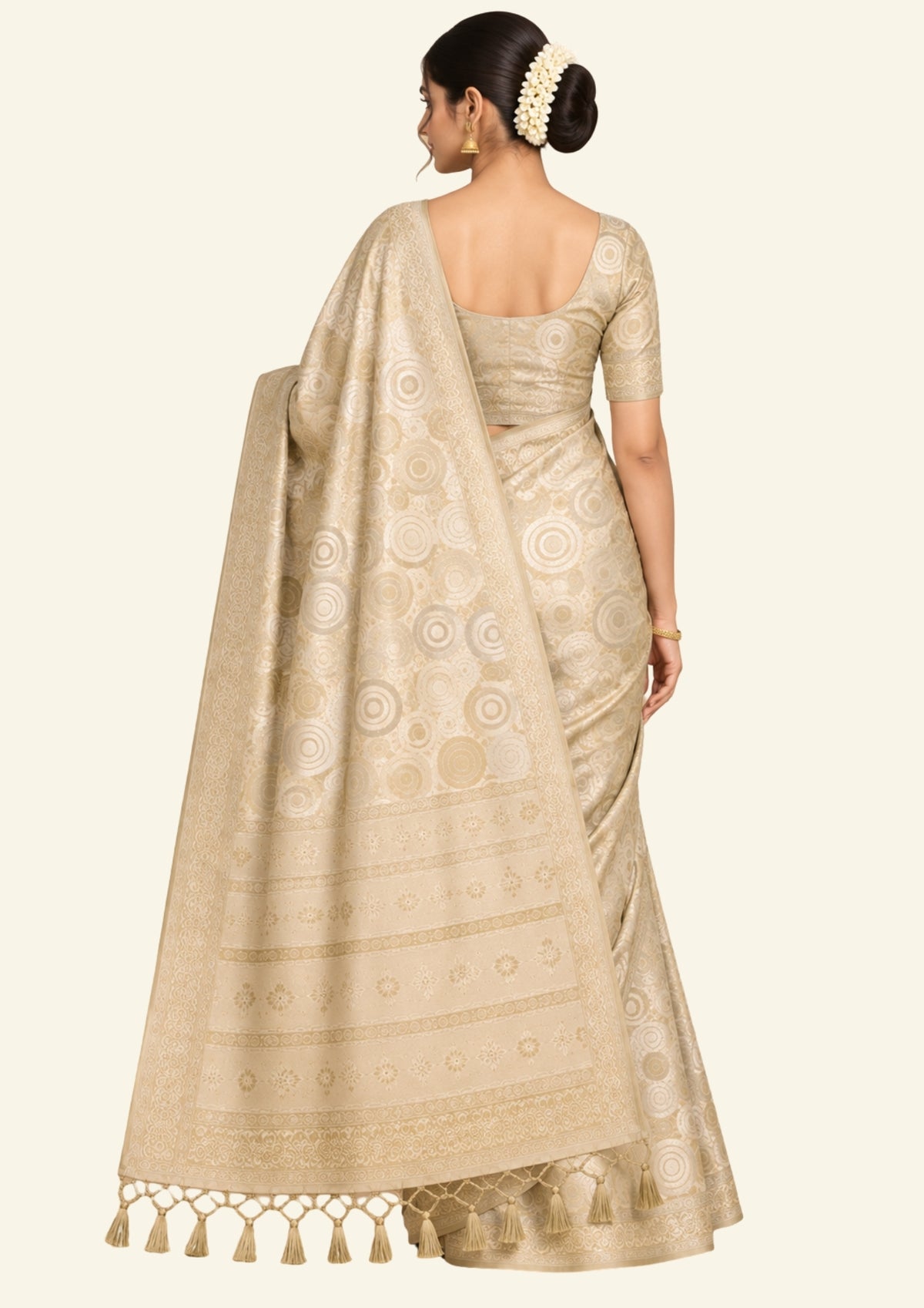 soft beige-gold shade Suhani Silk with a subtle sheen