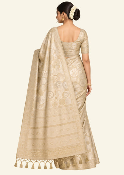soft beige-gold shade Suhani Silk with a subtle sheen