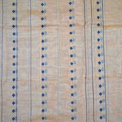 Beige Ishvani Tussar saree with black tassels