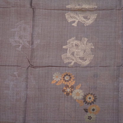 Mauve Palayam Silk Tussar with Olive Green border.