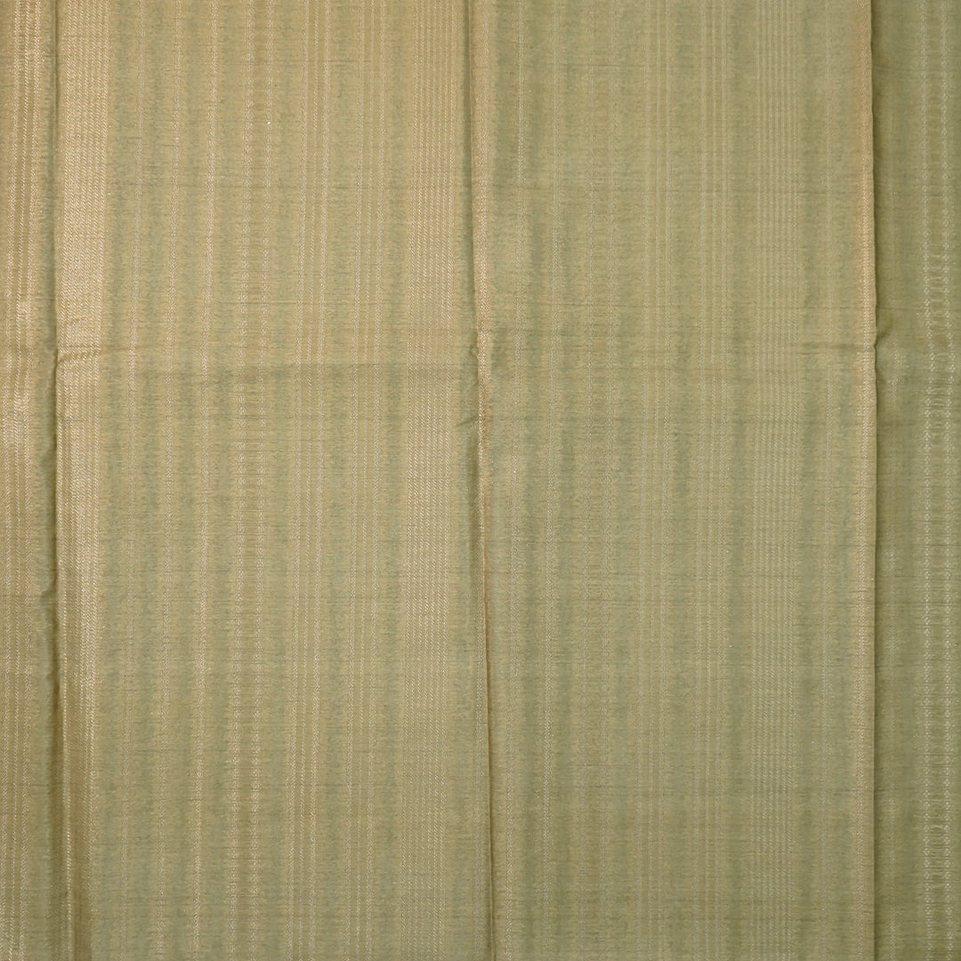 Pista Green Gokul Tussar with Pink and purple border