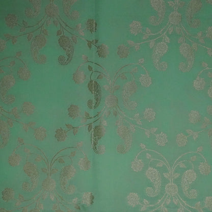 Mint Green Mahalakshmi Viscose saree with Golden Zari