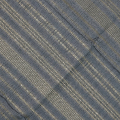 Subtle Grey Gokul Tussar with Red and Orange border.