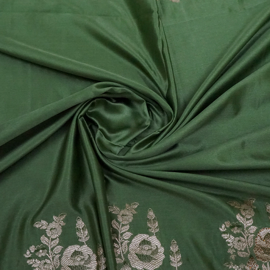 Pastel Green Madhur Sangam Silk saree with Gold - Silver Zari