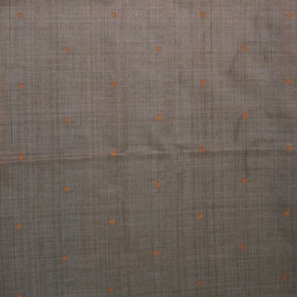 Warm brown Palayam Silk Tussar with soft grey border