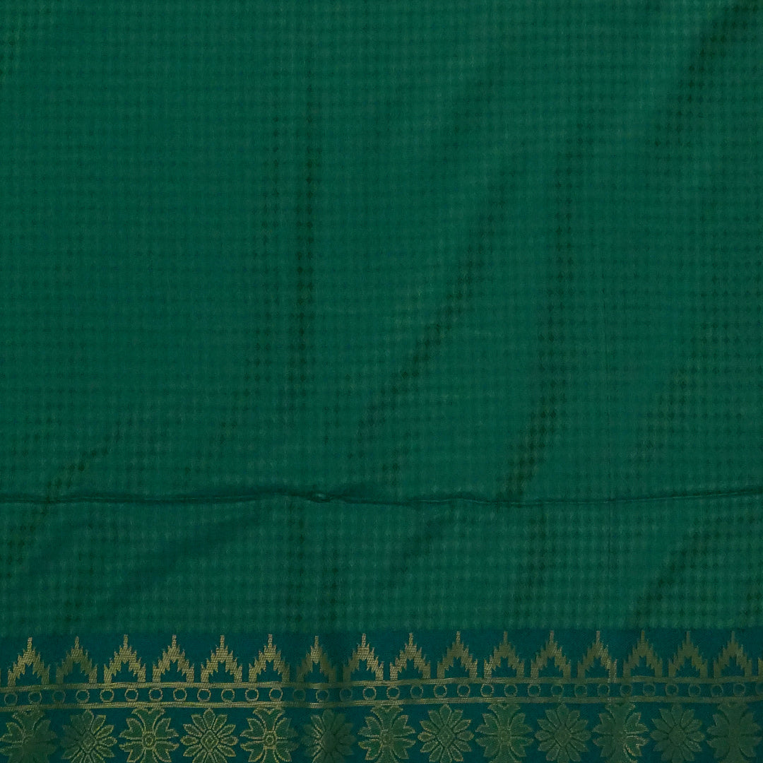 Green Stravi Silk with Golden Zari