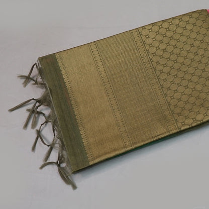 Pink Gokul Tussar with Green border