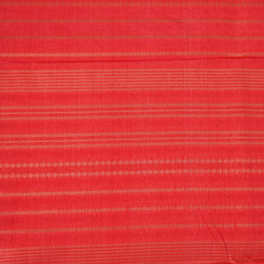 Coral Pink Gokul Tussar with Blue and Green border