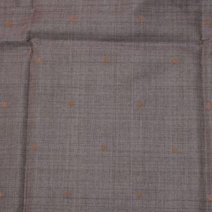 Olive green Palayam Silk Tussar with Copper and Mauve border