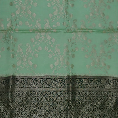 Mint Green Mahalakshmi Viscose saree with Golden Zari